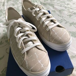 New never worn Keds Triple Kick OC Croc Taupe Sneakers